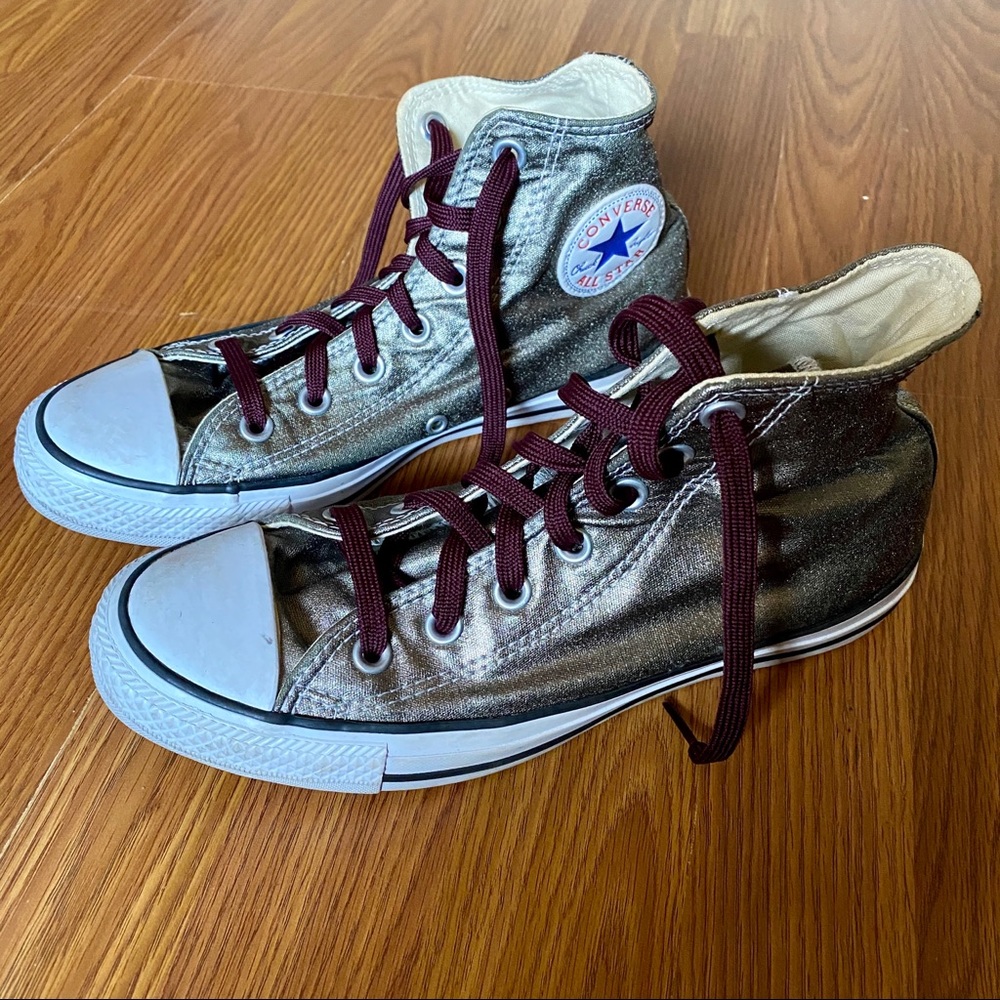 Converse All Star High Top in metallic silver